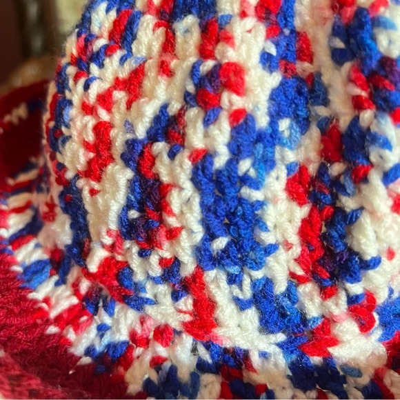 Handmade Women’s Red White & Blue Bucket Hat, 4th of July Hat, Patriot Day - Picture 6 of 7